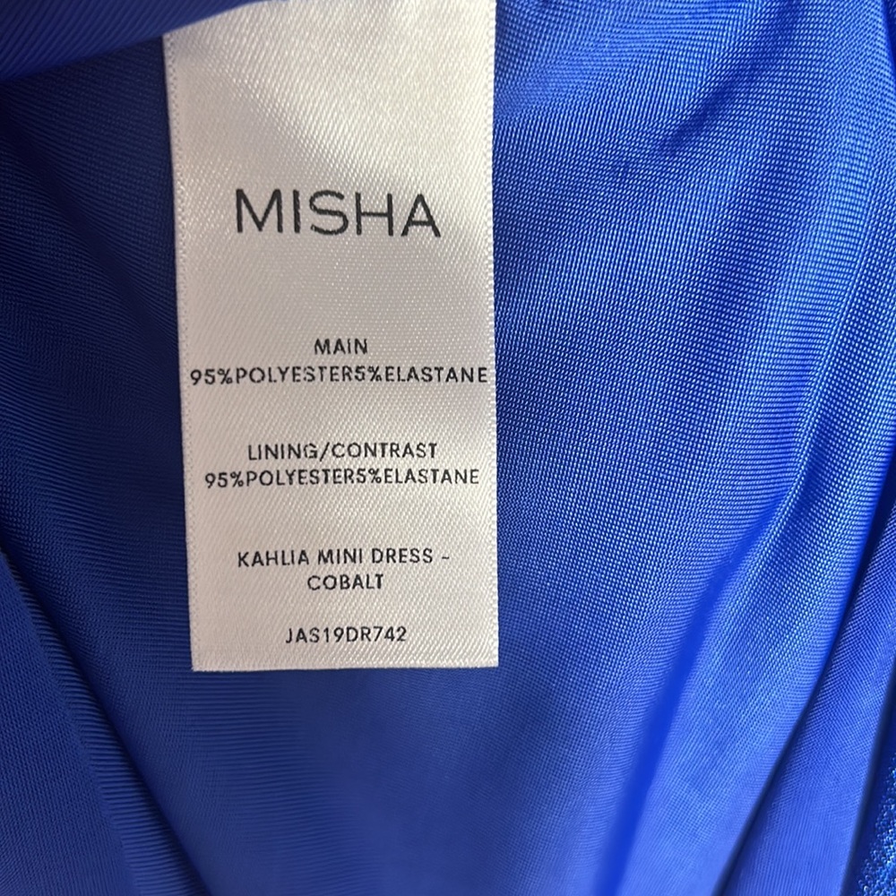 MISHA Kahlia Cobalt silky jersey mini dress size 2 - Picture 8 of 8